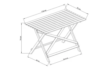 Landet spisebord utendørs - 118x70x74 cm - Grønn - Hagemøbler & utemiljø - Hagebord - Spisebord ute