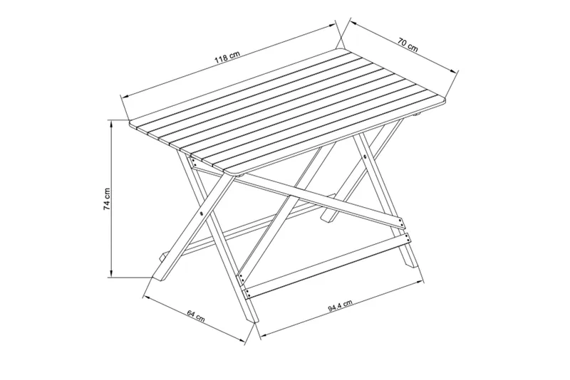 Landet spisebord utendørs - 118x70x74 cm - Grønn - Hagemøbler & utemiljø - Hagebord - Spisebord ute