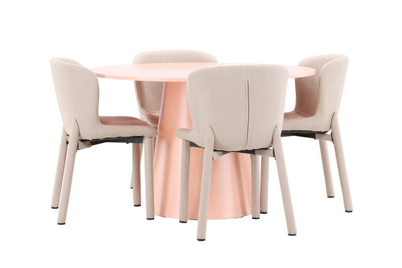 Lanzo rundt spisebord 120 cm med 4 Astoria spisestoler - Møbler - Bord - Spisegruppe