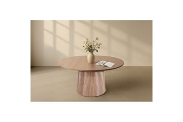 Lanzo Rundt Spisebord 150 cm med Tre- og Eikeutseende - Brun - Møbler - Bord - Spisebord & kjøkkenbord