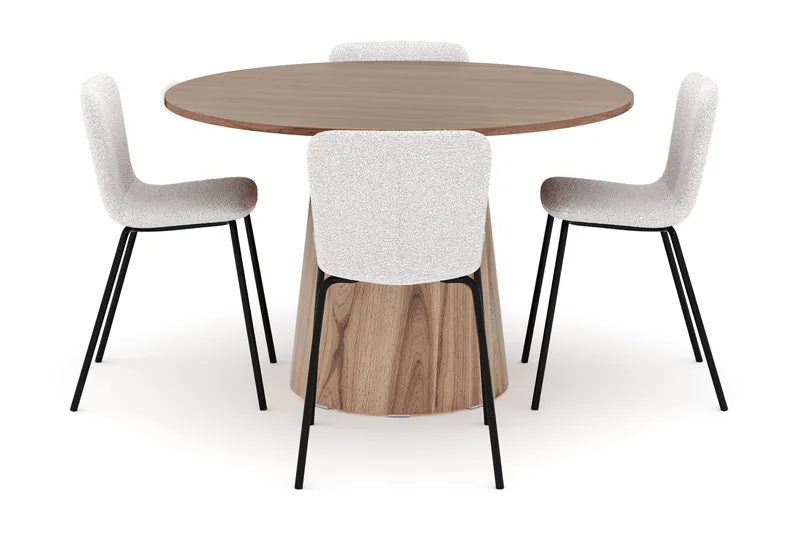 Lanzo Spisebord 120 cm med 4 Katy Spisestoler - Møbler - Bord - Spisegruppe