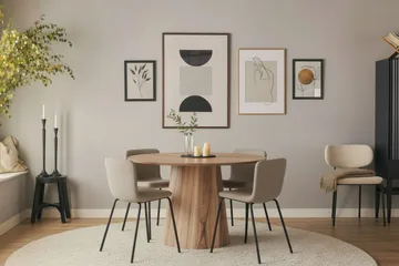 Lanzo Spisebord 120 cm med 4 Katy Spisestoler - Møbler - Bord - Spisegruppe