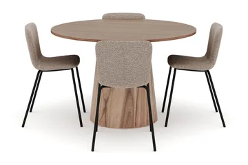 Lanzo Spisebord 120 cm med 4 Katy Spisestoler - Møbler - Bord - Spisegruppe