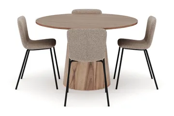 Lanzo Spisebord 120 cm med 4 Katy Spisestoler - Møbler - Bord - Spisegruppe