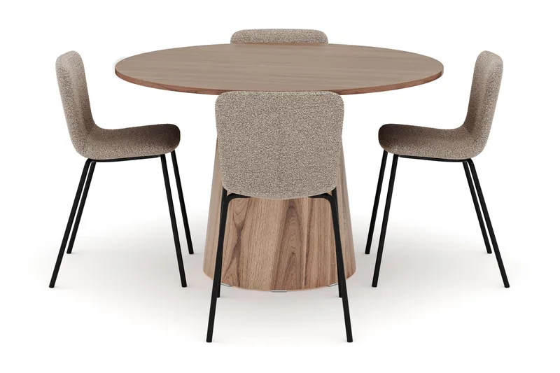 Lanzo Spisebord 120 cm med 4 Katy Spisestoler - Møbler - Bord - Spisegruppe