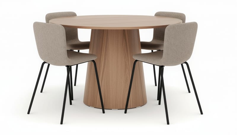 Lanzo Spisebord 120 cm med 4 Katy Spisestoler - Møbler - Bord - Spisegruppe