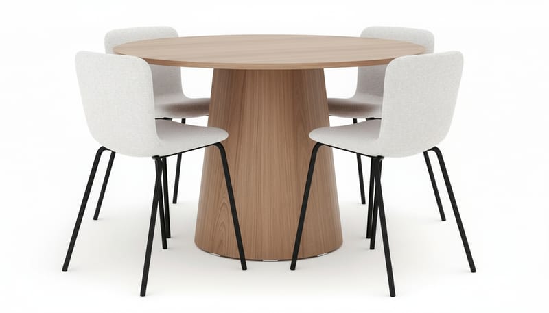 Lanzo Spisebord 120 cm med 4 Katy Spisestoler