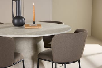 Lanzo spisebord 120 cm rundt med 4 Edina spisestoler - Møbler - Bord - Spisegruppe