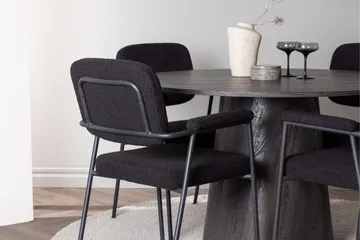 Lanzo Spisegruppe 120 cm Rund med 4 Yesterday Stoler - Sort - Møbler - Bord - Spisegruppe