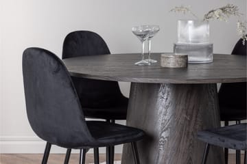 Lanzo Spisegruppe 120 cm Rund med 4 Polar Stoler - Sort - Møbler - Bord - Spisegruppe