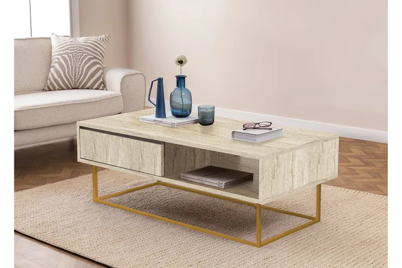 Laxus Sofabord 120 cm - Beige - Møbler - Bord - Sofabord & salongbord