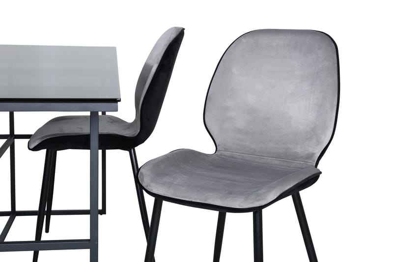 Leif Rektangulær Spisegruppe 200 cm med 4 Emma Spisestoler - lysegrå - Møbler - Bord - Spisegruppe