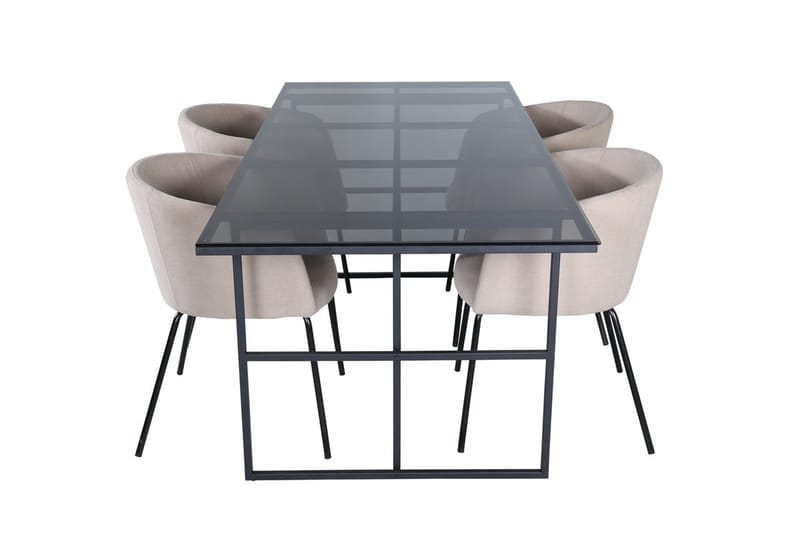 Leif spisebord 200 cm med 4 Berit armstoler med armlener - Møbler - Bord - Spisegruppe