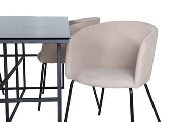 Leif spisebord 200 cm med 4 Berit armstoler med armlener - Møbler - Bord - Spisegruppe