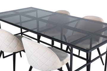 Leif Spisebord 200 cm med 4 Velvet Stitches Spisestoler - Møbler - Bord - Spisegruppe