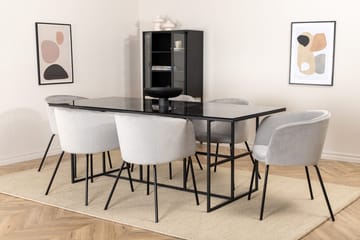 Leif spisebord 200 cm med 6 Berit armstoler med armlener - Møbler - Bord - Spisegruppe