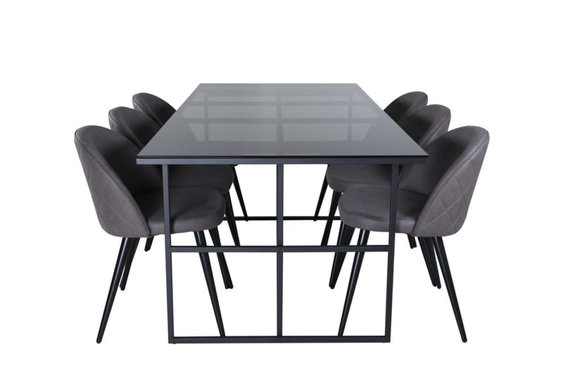 Leif Spisebord 200 cm med 6 Velvet Stitches Spisestoler - Møbler - Bord - Spisegruppe