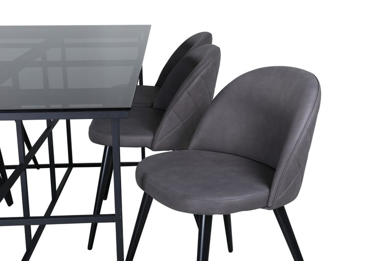 Leif Spisebord 200 cm med 6 Velvet Stitches Spisestoler - Møbler - Bord - Spisegruppe