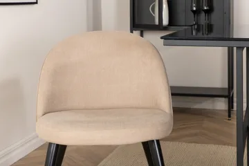 Leif Spisegruppe 200 cm Rektangulær med 6 Velvet Stoler - Beige - Møbler - Bord - Spisegruppe