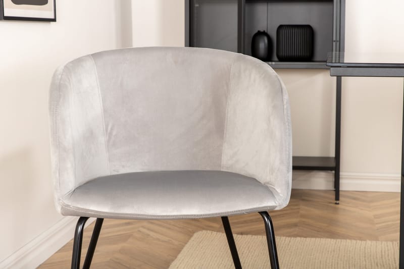 Leifa spisegruppe 200 cm inkl. 6 Berita stoler - Svart/Grå - Møbler - Bord - Spisegruppe