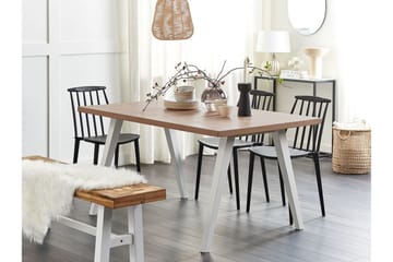 Lenister Spisebord 90x150 cm - Hvit/Lys Brun - Møbler - Bord - Spisebord & kjøkkenbord