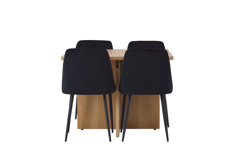 Leo Spisegruppe 100 cm Rektangulær med 4 Night Stoler, Sort