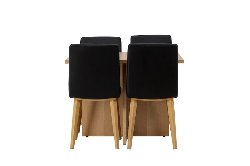 Leo Spisegruppe 100 cm Rektangulær med 4 Today Stoler, Sort