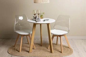 Leonora Spisegruppe 65 cm Rund med 2 Edvin Stoler - Hvid - Møbler - Bord - Spisegruppe