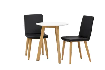 Leonora Spisegruppe 65 cm Rund med 2 Today Stoler - Sort - M øbler - Bord - Spisegruppe