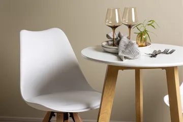 Leonora Spisegruppe 65 cm Rund med 2 Zeno Stoler - Hvit - Møbler - Bord - Spisegruppe