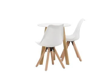 Leonora Spisegruppe 65 cm Rund med 2 Zeno Stoler - Hvit - Møbler - Bord - Spisegruppe