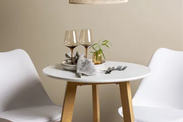 Leonora Spisegruppe 65 cm Rund med 2 Zeno Stoler - Hvit - Møbler - Bord - Spisegruppe
