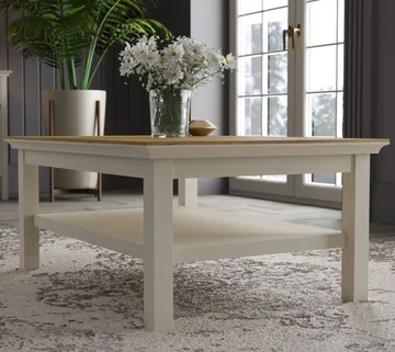 Letira Sofabord 100 cm - krem, eik og grå - Møbler - Bord - Sofabord & salongbord