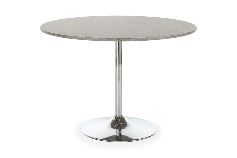 Levente Spisebord 110 cm Rundt - Grå|Krom - Spisebord & kjøkkenbord