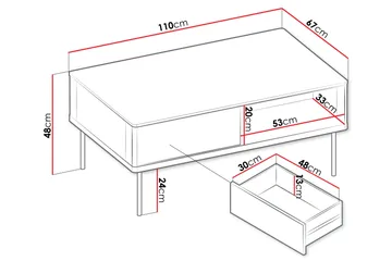 Levisa Sofabord 110 cm - Cashmere - Møbler - Bord - Sofabord & salongbord