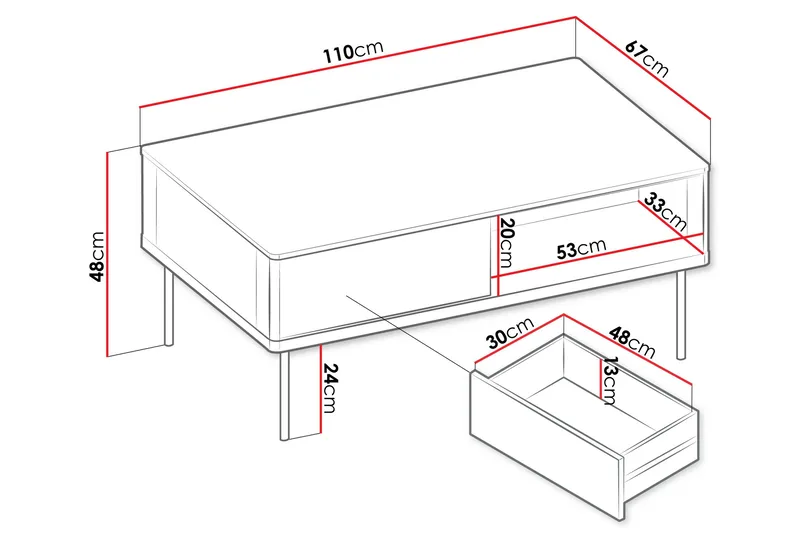 Levisa Sofabord 110 cm - Cashmere - Møbler - Bord - Sofabord & salongbord