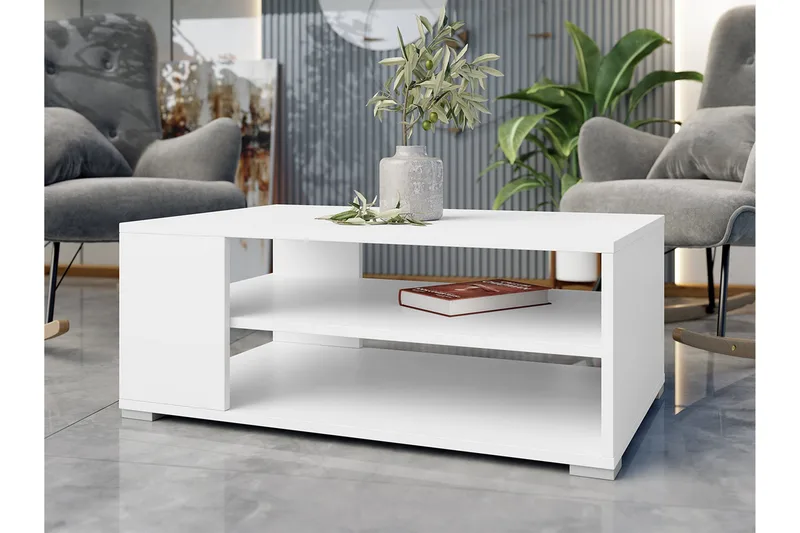 Lindesberg Sofabord 100 cm - Hvit - Møbler - Bord - Sofabord & salongbord