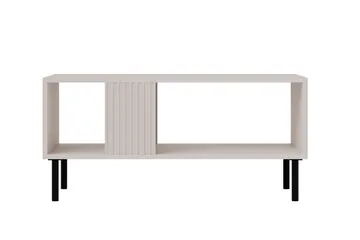 Lionel 92 cm Rektangulært Sofabord med Hyller i Malt Tre - Beige - Møbler - Bord - Sofabord & salongbord