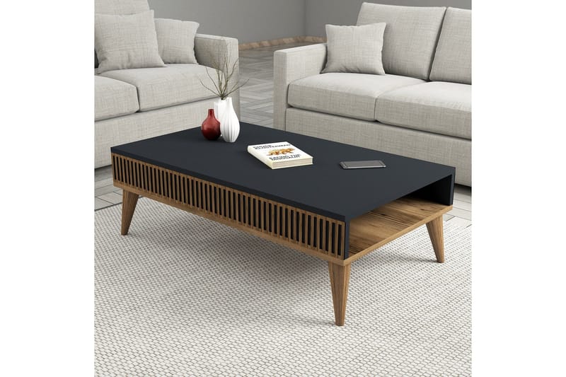 Lissione Sofabord 105 cm - Valnøtt/Antrasitt - Møbler - Bord - Sofabord & salongbord