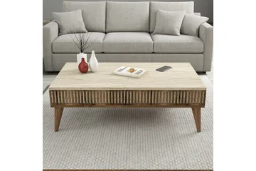 Lissione Sofabord 105 cm - Valnøtt/Beige - Møbler - Bord - Sofabord & salongbord