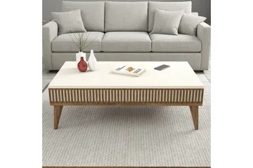 Lissione Sofabord 105 cm - Valnøtt/Krem - Møbler - Bord - Sofabord & salongbord