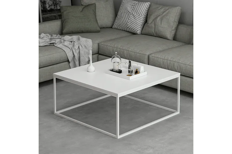 Loni Sofabord 90 cm - Hvit - Møbler - Bord - Sofabord & salongbord