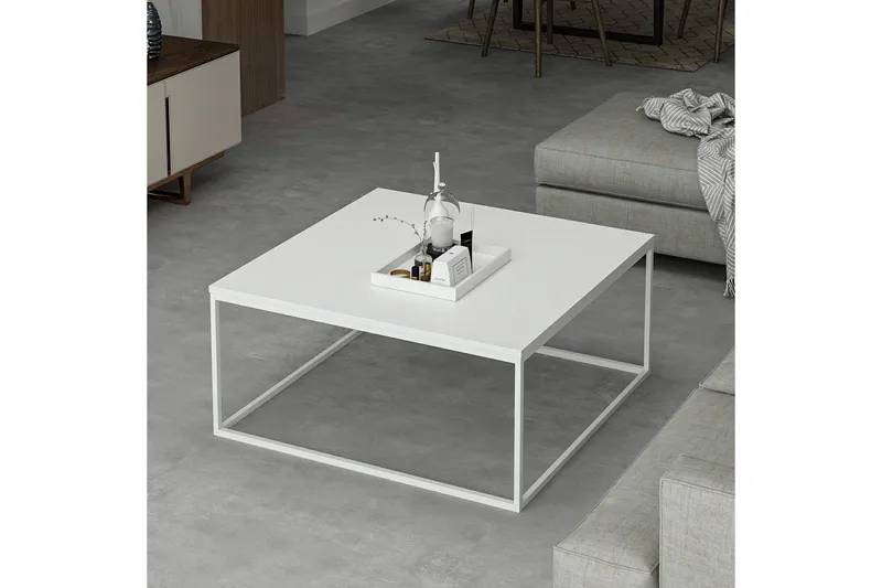 Loni Sofabord 90 cm - Hvit - Møbler - Bord - Sofabord & salongbord