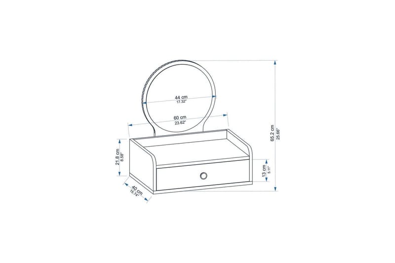 Loomba Sminkebord 60 cm - Hvit - Møbler - Bord - Sminkebord & toalettbord