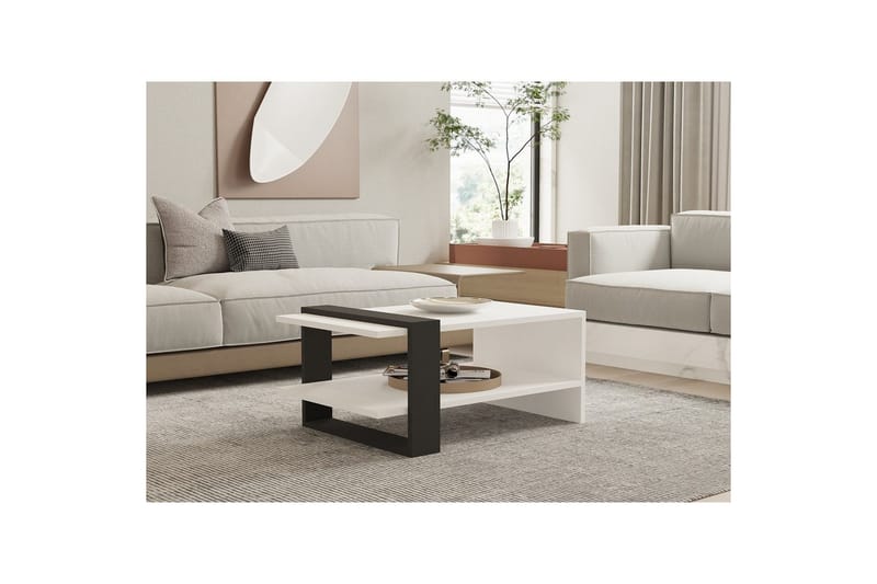 Lorva Stuebord 80 cm - Antrasitt/Hvit - Møbler - Bord - Sofabord & salongbord