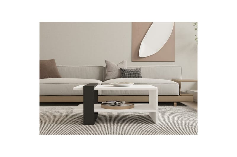 Lorva Stuebord 80 cm - Antrasitt/Hvit - Møbler - Bord - Sofabord & salongbord