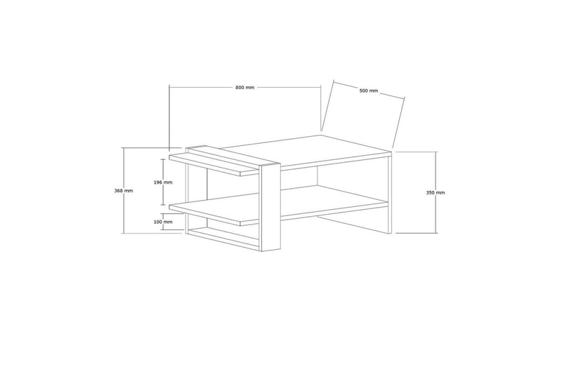 Lorva Stuebord 80 cm - Antrasitt/Hvit - Møbler - Bord - Sofabord & salongbord
