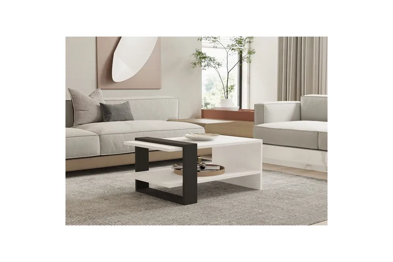 Lorva Stuebord 80 cm - Antrasitt/Hvit - Møbler - Bord - Sofabord & salongbord