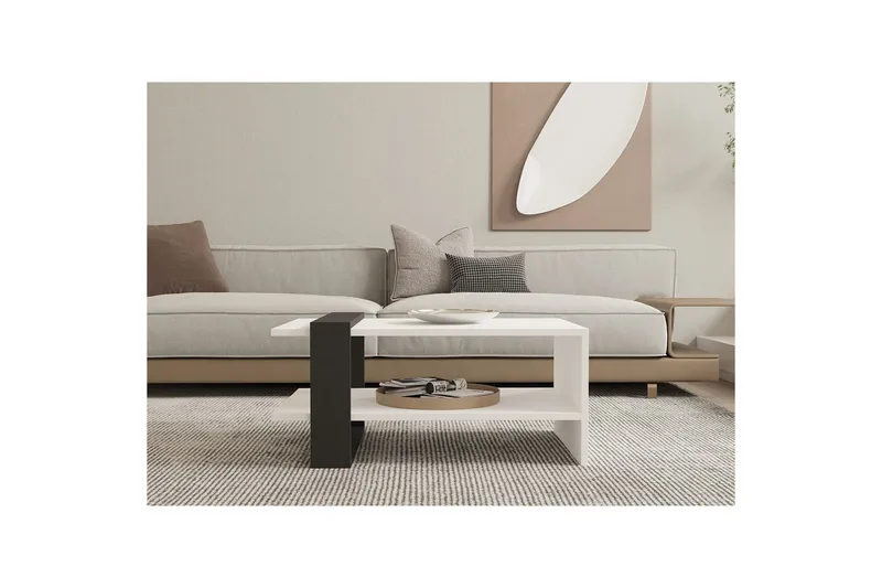 Lorva Stuebord 80 cm - Antrasitt/Hvit - Møbler - Bord - Sofabord & salongbord