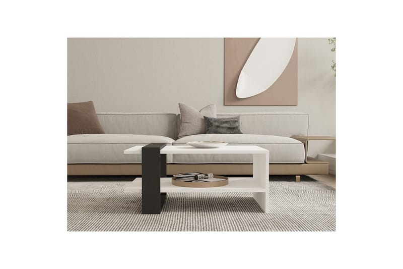 Lorva Stuebord 80 cm - Antrasitt/Hvit - Møbler - Bord - Sofabord & salongbord